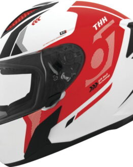 THH T810S Hayate Helmet Pearl White/Red Large