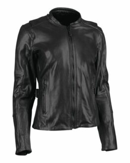 Throttle Body Leather Jacket Black Womens - Large