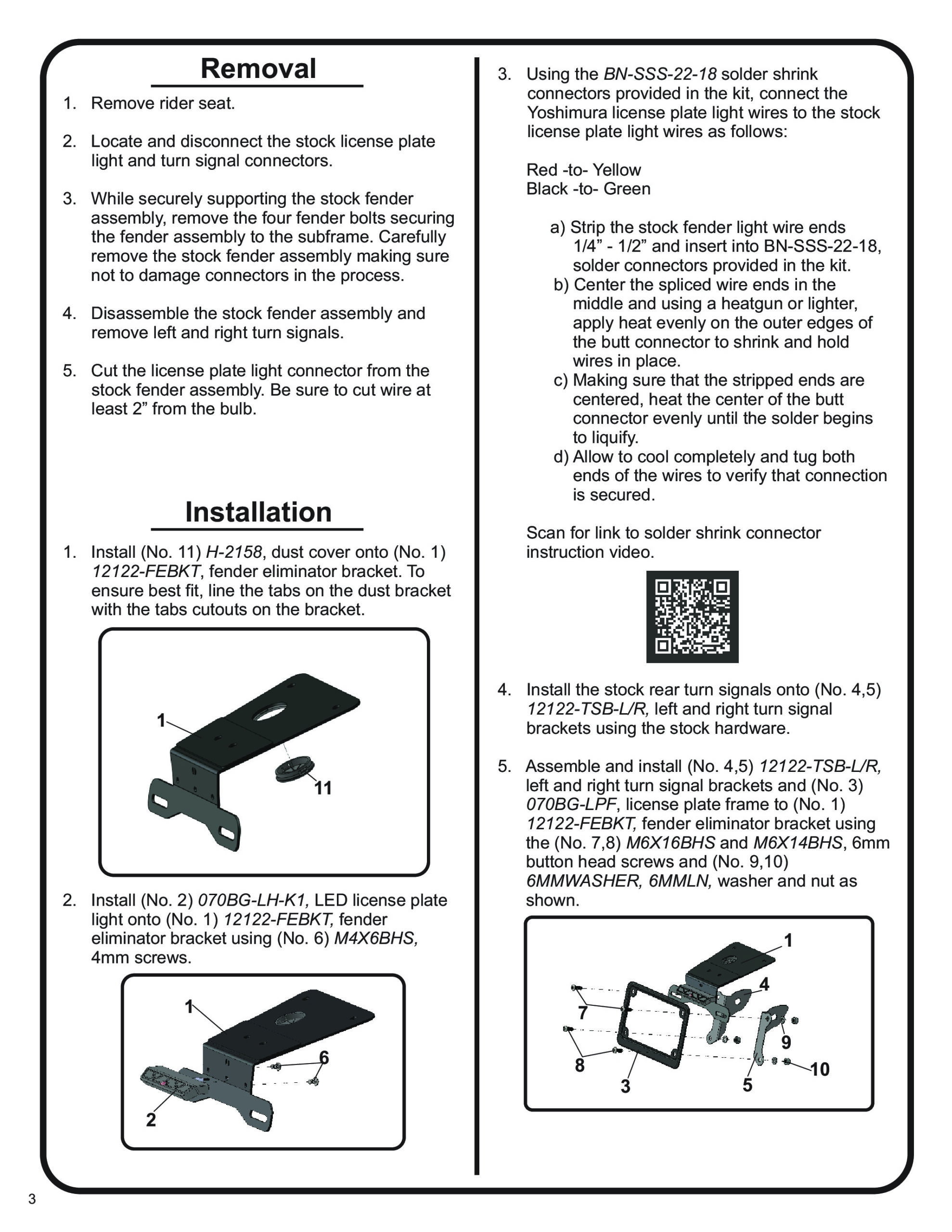 Fender Eliminator w/ Black Anodized License Plate Frame & LED Light - Image 4