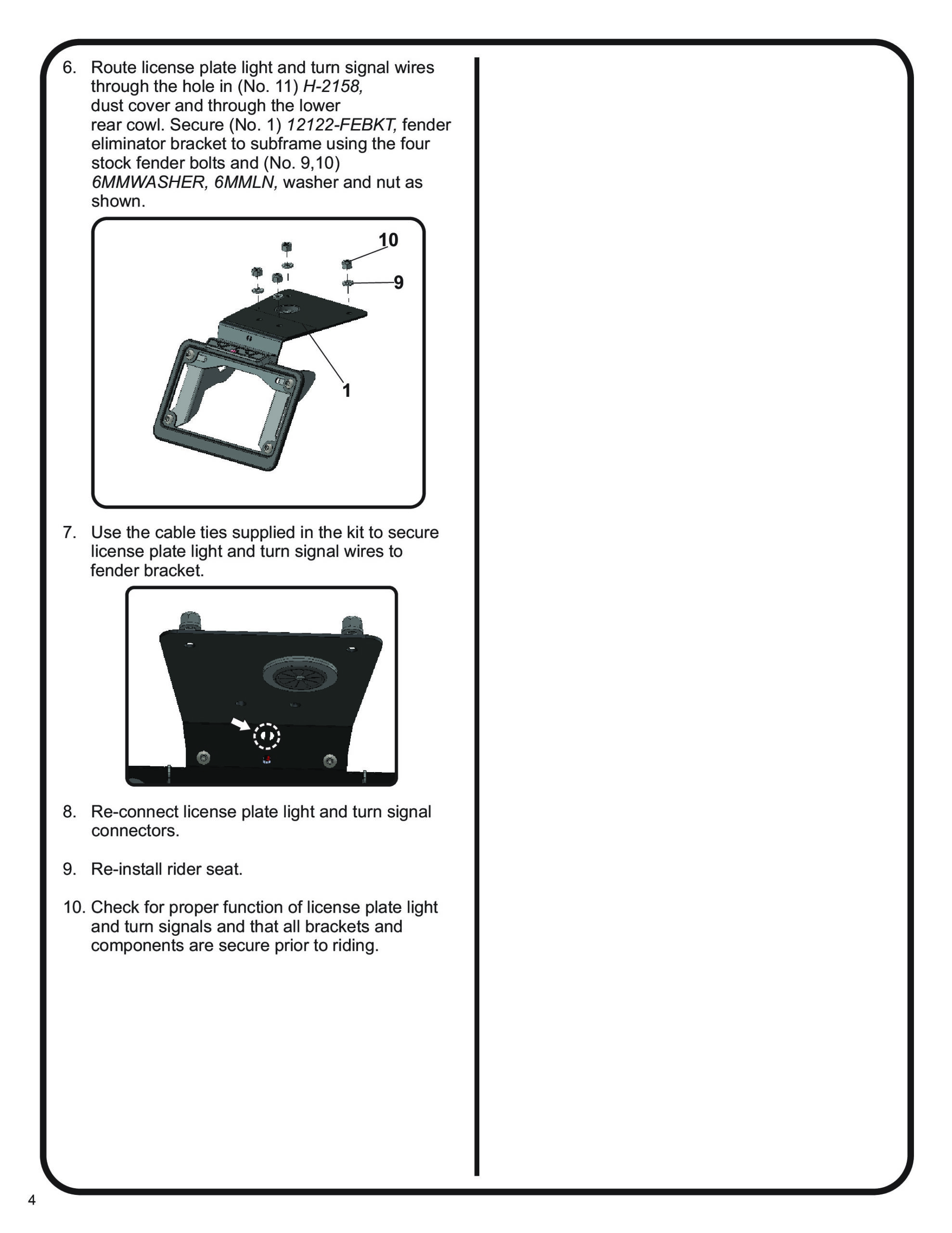Fender Eliminator w/ Black Anodized License Plate Frame & LED Light - Image 5