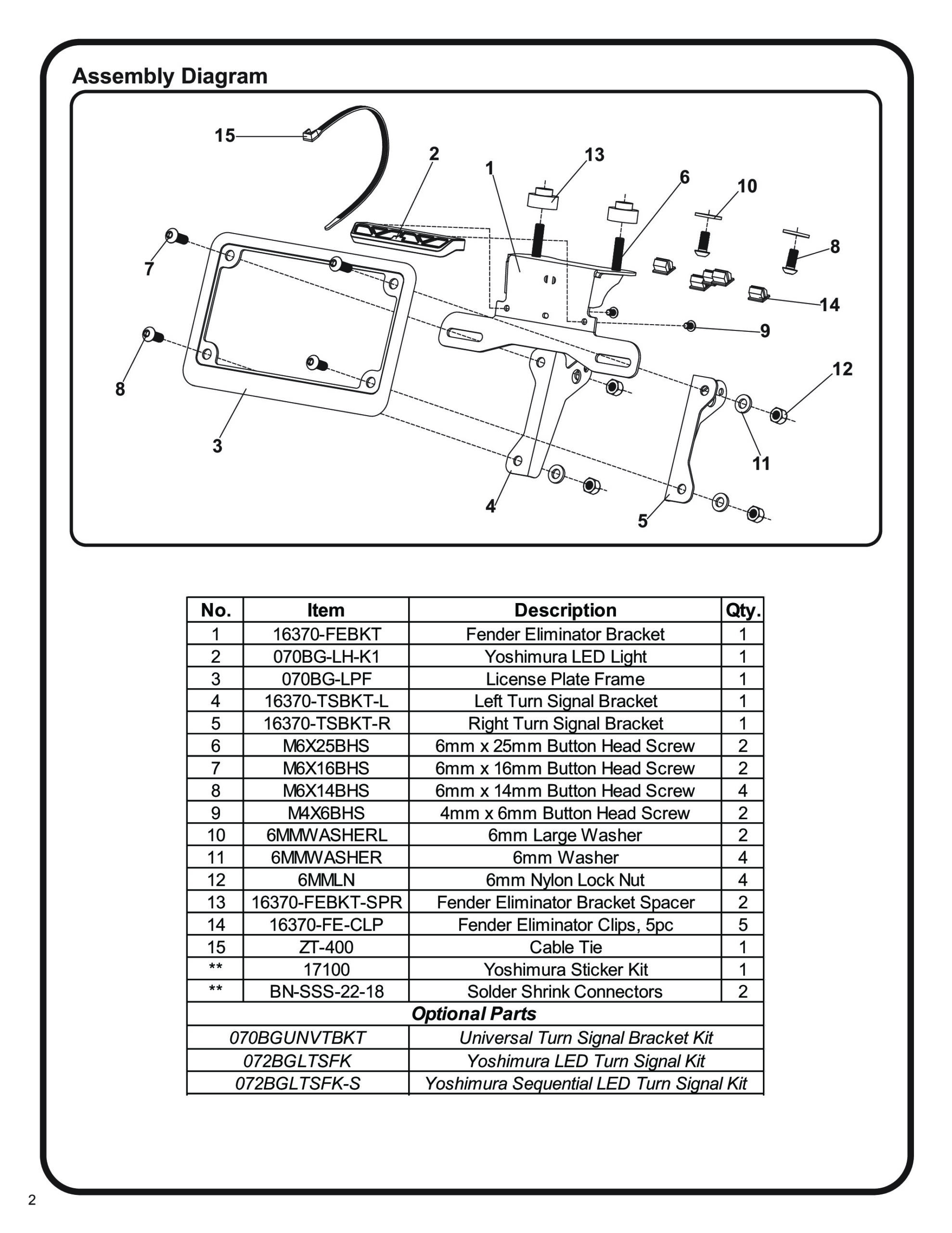 Yoshimura Fender Eliminator Kit Black Fits 20-23 KTM 390 Adventure - Image 3