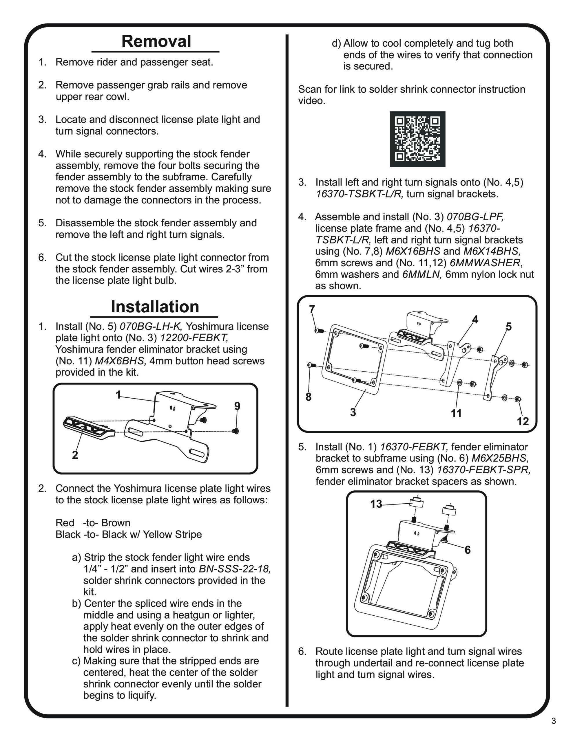 Yoshimura Fender Eliminator Kit Black Fits 20-23 KTM 390 Adventure - Image 4