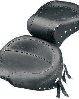 Mustang Chrome Studded Touring Seat Black Fits Softail 1984-1999