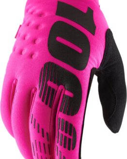 100% Men's Brisker Neon Pink Cold-Weather Gloves XL