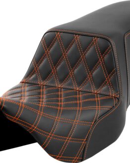 Saddlemen Step-Up Seat Lattice Stitch Orange FLH/FLT 08-23