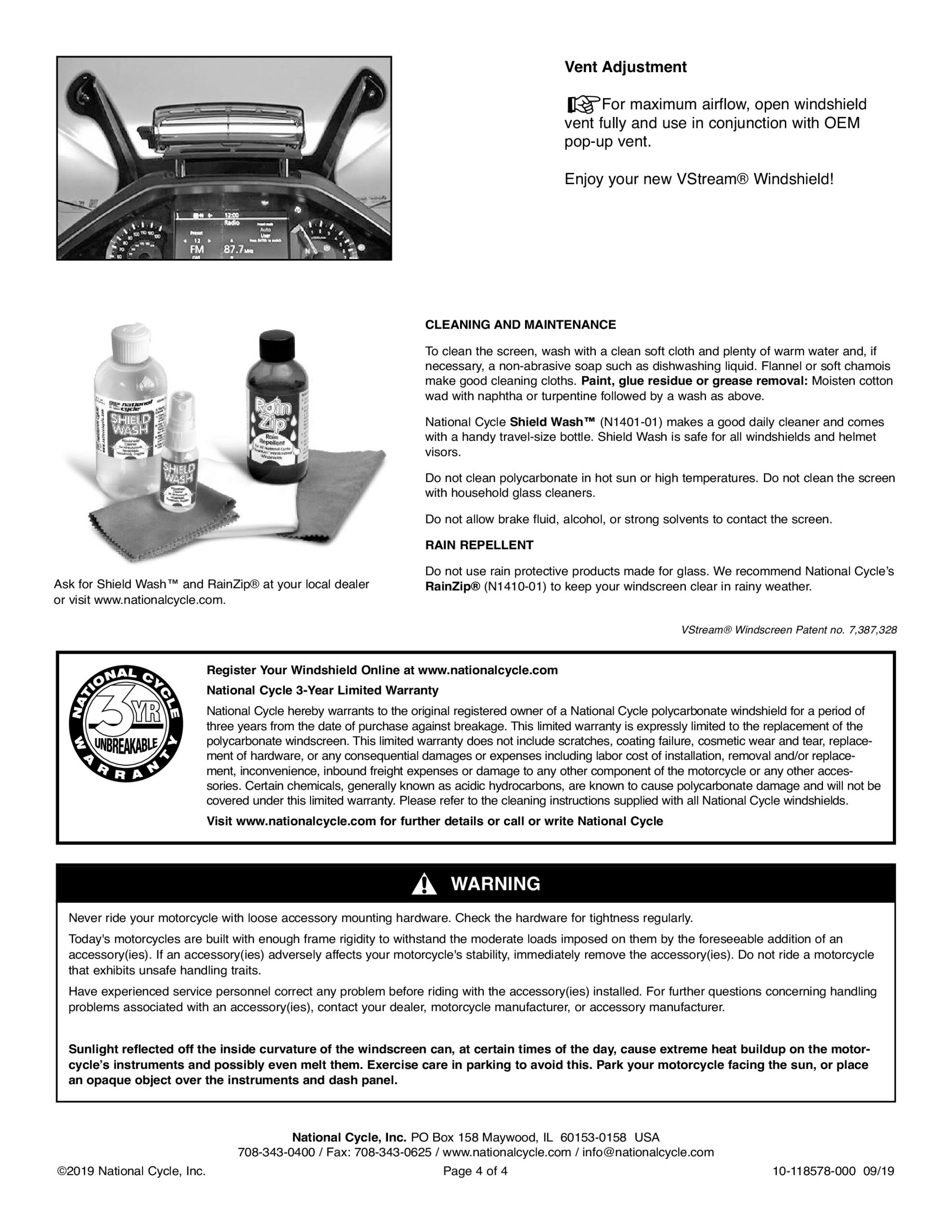 VStream+ Deluxe Replacement Screen with Vent Clear Fits 18-24 Honda GL1800 - Image 5