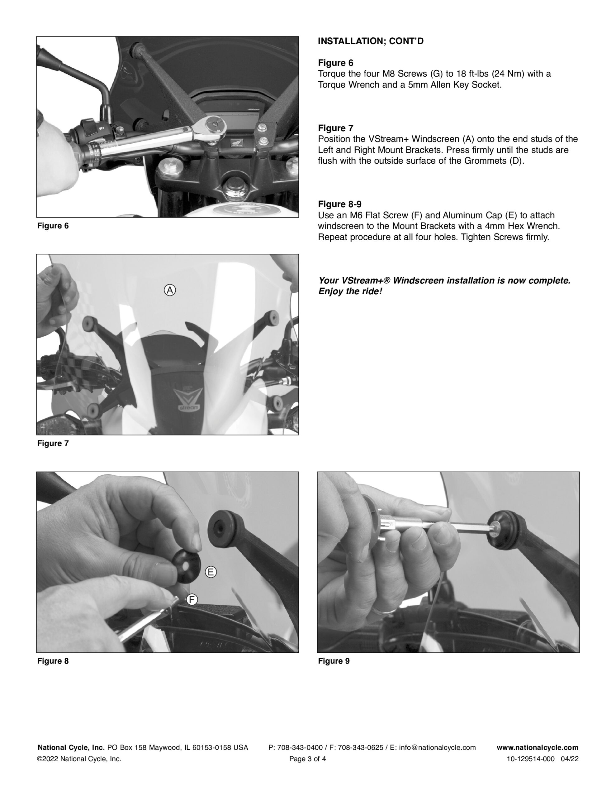 National Cycle VStream+ Mid Windshield Light Smoke Fits 19+ Honda CB500F - Image 4
