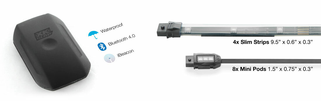 Strip Million Color Smartphone App ATV/Motorcycle LED Light Kit 8xPod + 4x10In - Image 3