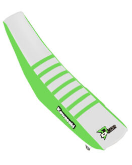 D'Cor Green/White Seat Cover w/ Green Ribs Fits 17-19 KX250F 16-18 KX450F