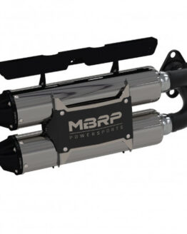 MBRP Power Tech 4 Dual Slip-On Exhaust Silver Fits 18-21 RZR XP 1000 RS1