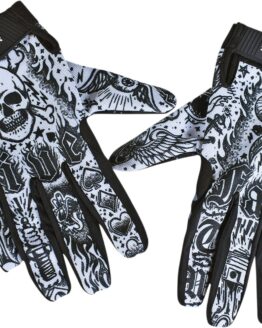 Lethal Threat Tattoo Gloves XL Men's Black/White