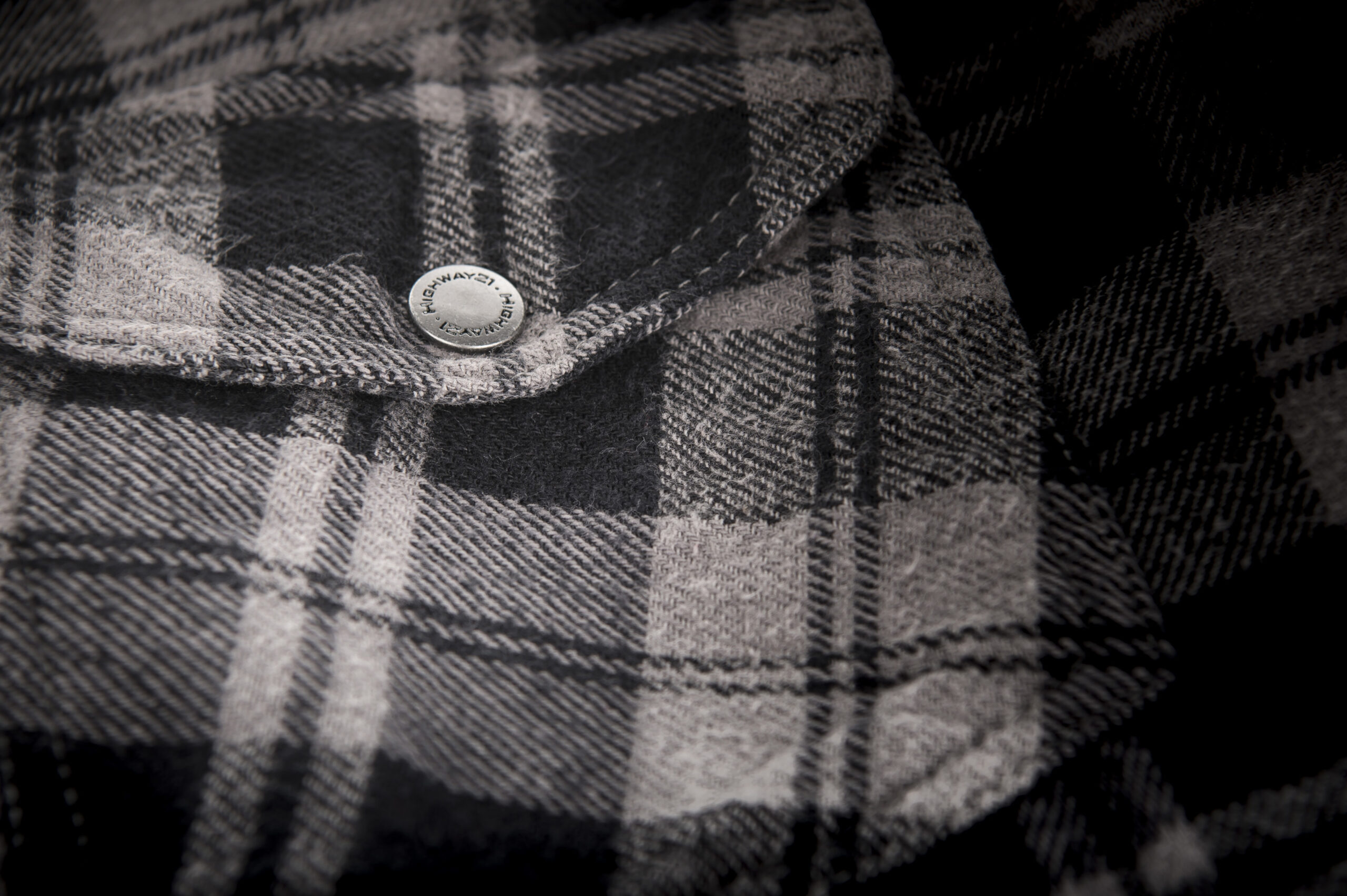 Highway 21 Marksman Flannel Black/Grey Large Men's Riding Shirt - Image 3