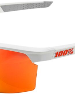 Sportcoupe Sunglasses White w/ Orange/Red Mirror Lens