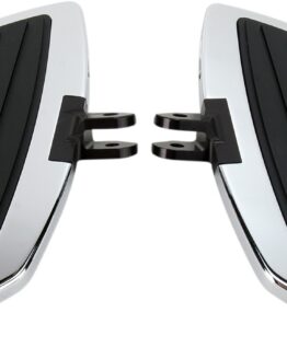 Cobra Swept Driver Floorboards Chrome/Black Fits 2011-2015 Yamaha XVS13 Stryker