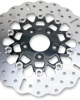 10 Button Contour Floating Rear Brake Rotor - Black Chrome Center