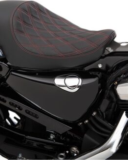 3/4 Double Diamond Vinyl Solo Seat Black/Red