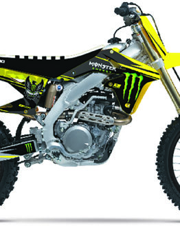 Monster Energy Complete Graphics Kit White Background Fits 18-19 Suzuki RMZ