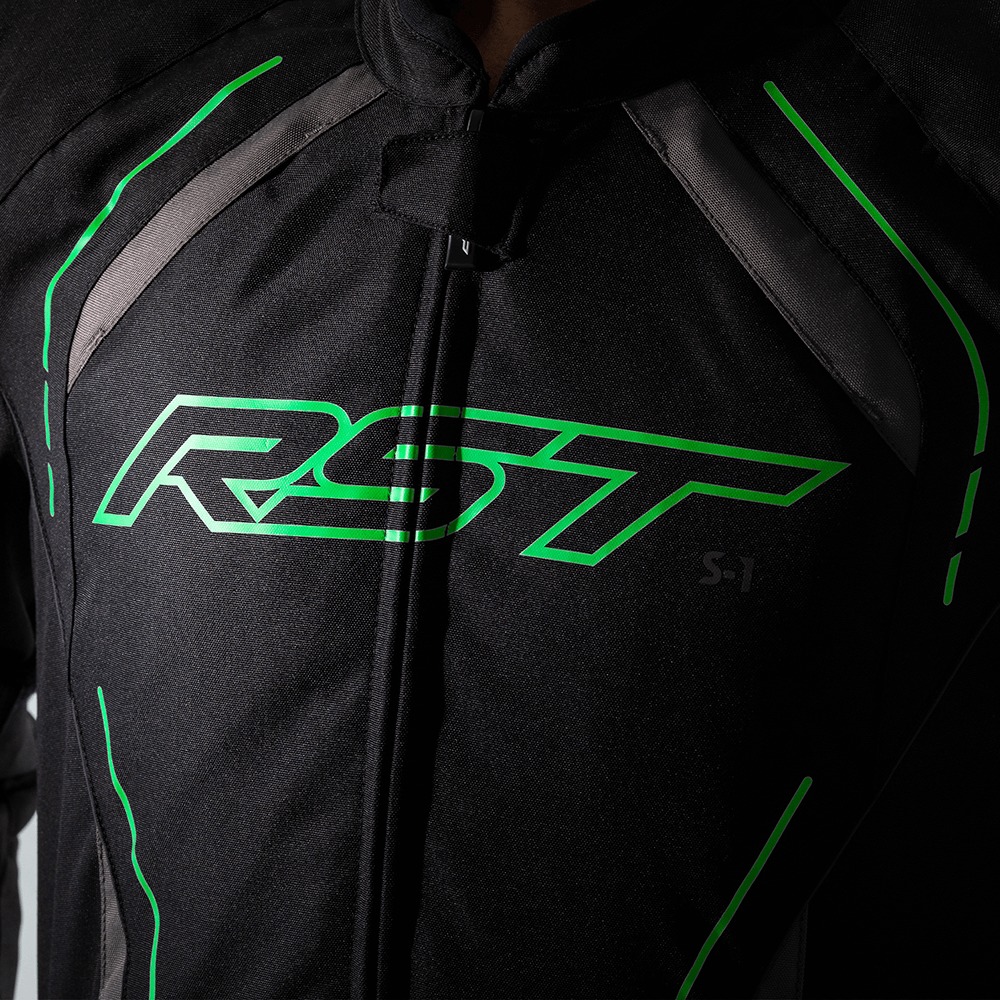 RST S1 CE Textile Jacket Black/Grey/Neon Green 3XL - Image 3