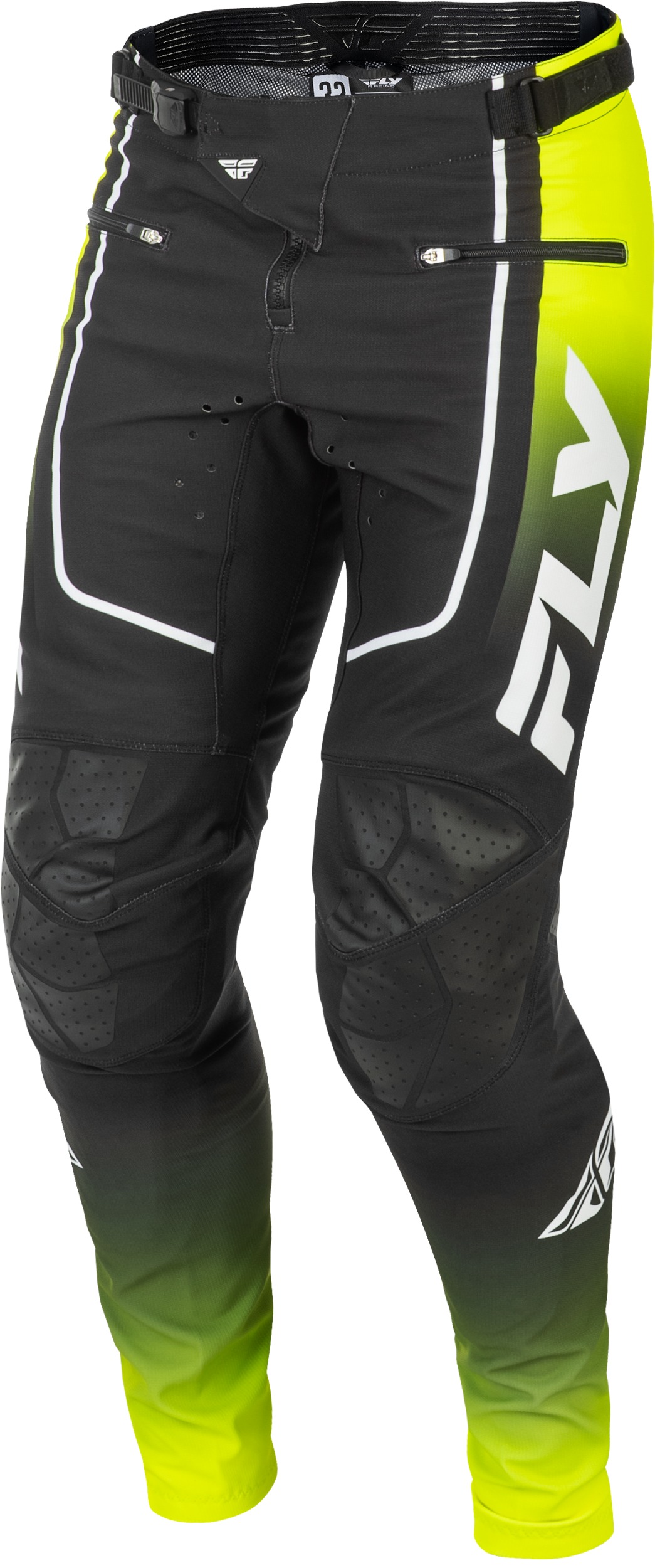 Fly Racing Youth Rayce Bicycle Pants Lime/Black/White 24 - Image 3