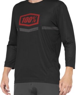 100% Airmatic 3/4 Sleeve Jersey Black/Red Men's XL