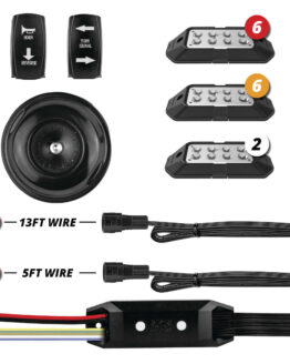 14 Piece Pro UTV Turn Signal Brake Light Horn Kit