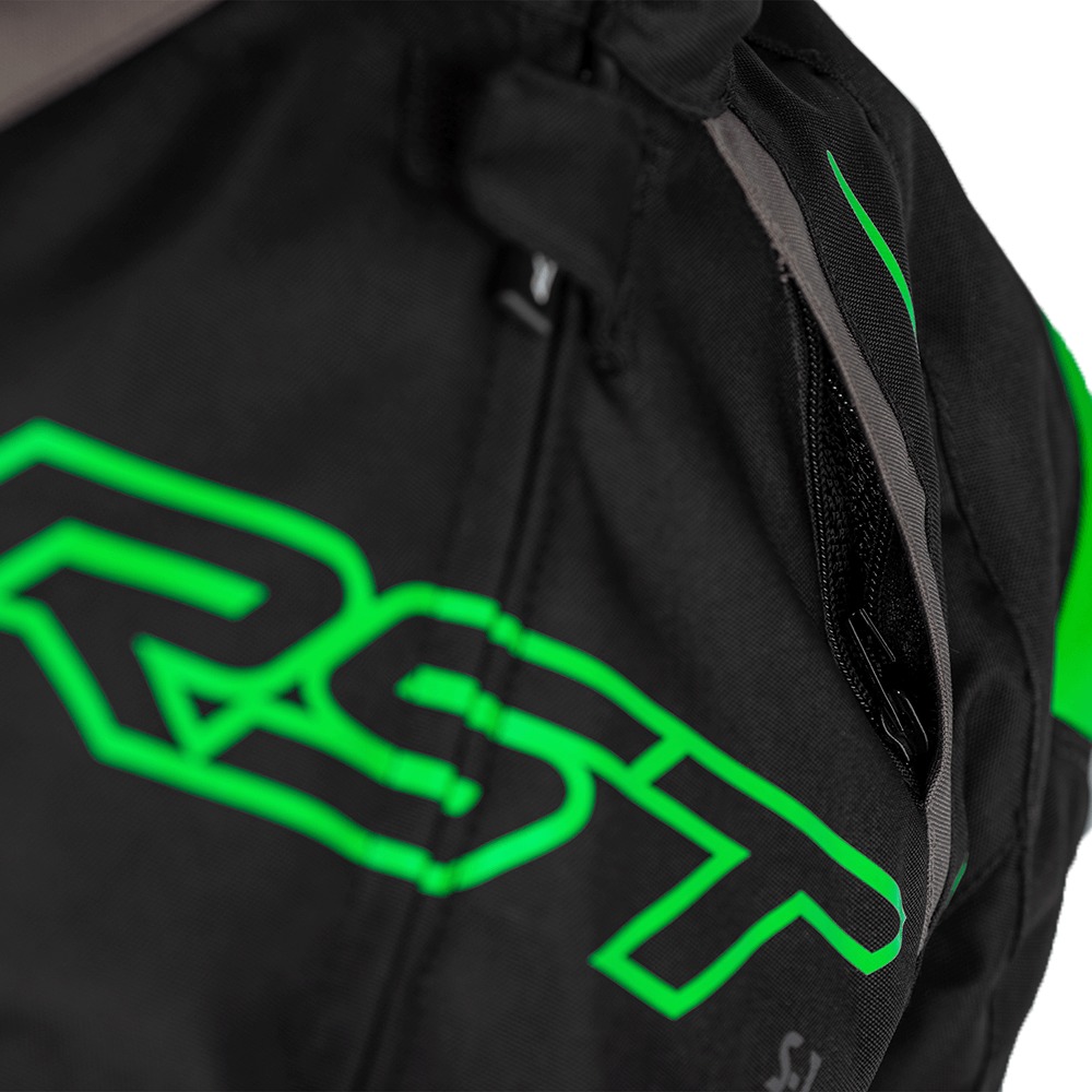 RST S1 CE Textile Jacket Black/Grey/Neon Green 3XL - Image 4