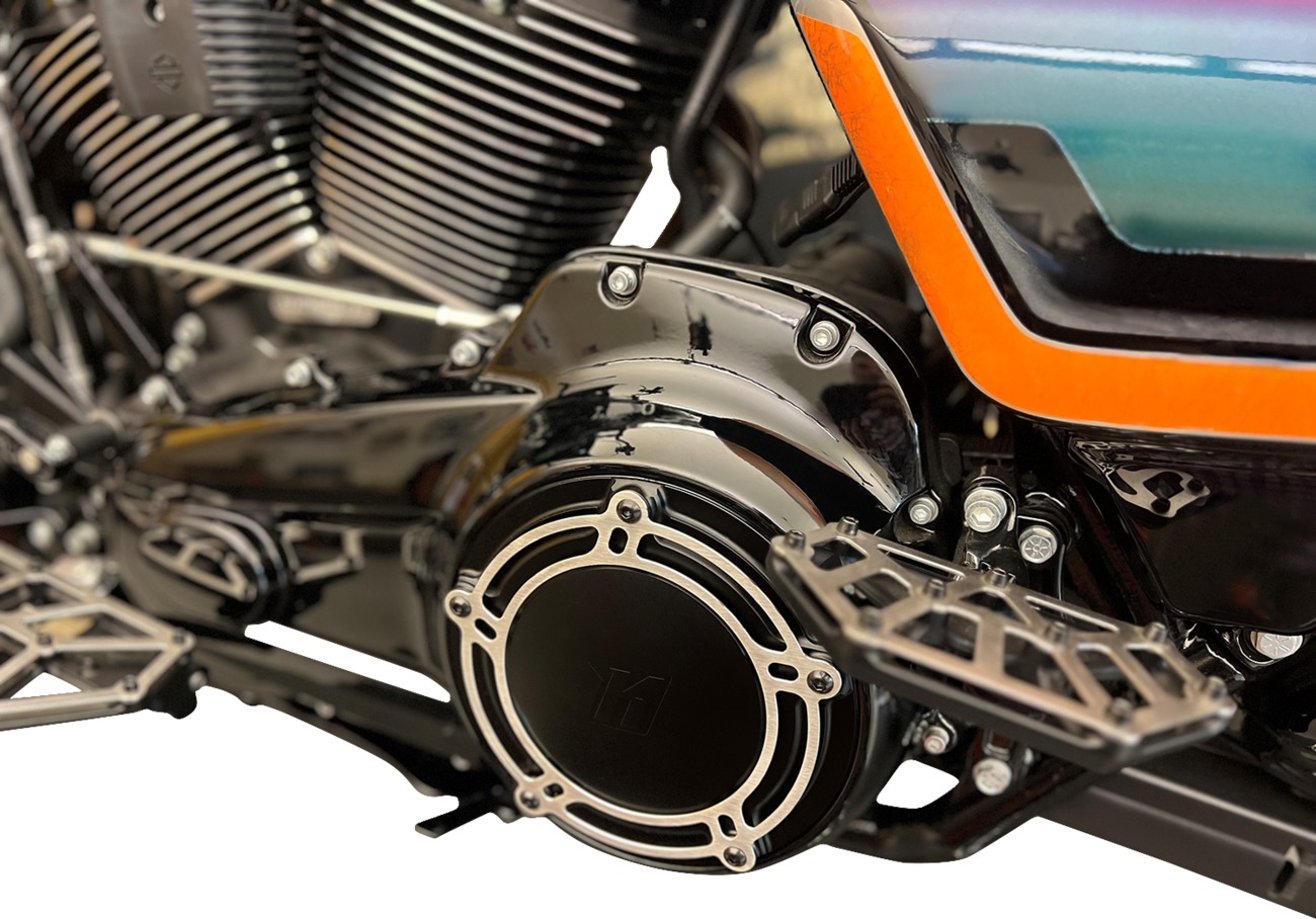 Kodlin USA NXL Derby Cover Black for Harley M8 Touring Models - Image 3