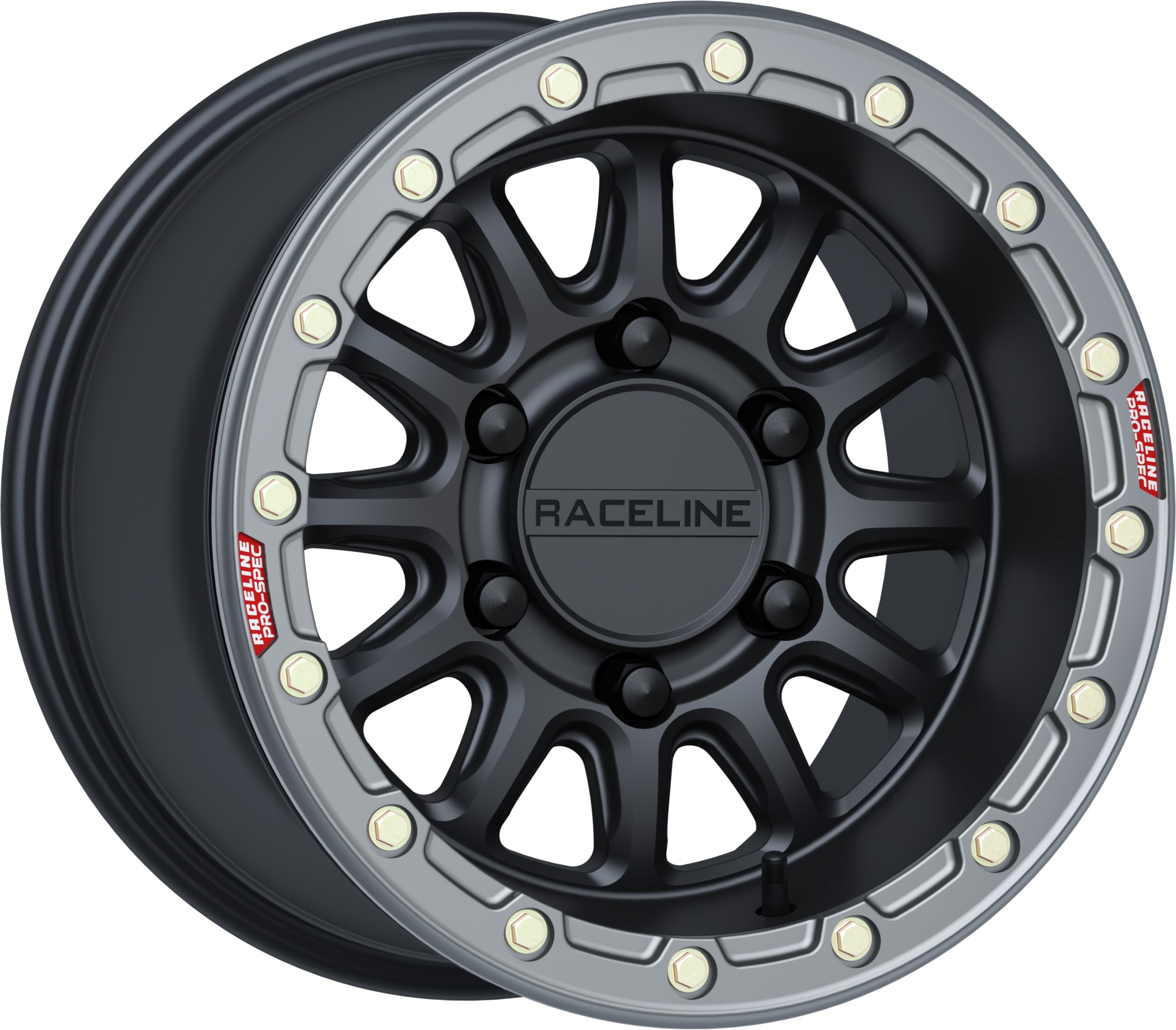Raceline Alpha Beadlock Wheel 15x10 6x139.7 +25 Black Gunmetal Ring - Image 4