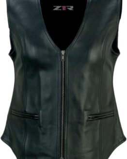 Z1R Women's Scorch Leather Vest Black 2XL