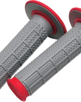 MX Dual Compound Grips Tapered 1/2 Waffle - Grey/ Red