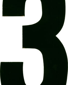 #3 7" Tall Black "Extreme" Stick-On Race Numbers - 3 Pack