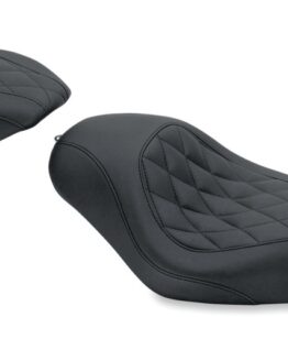 Mustang Wide Tripper Solo Seat Diamond Stitch Black Fits 04-21 Harley Sportster