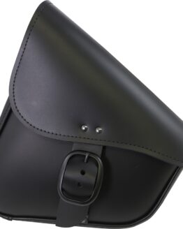 Willie & Max Swing Arm Leather Bag Black with Matte Buckles