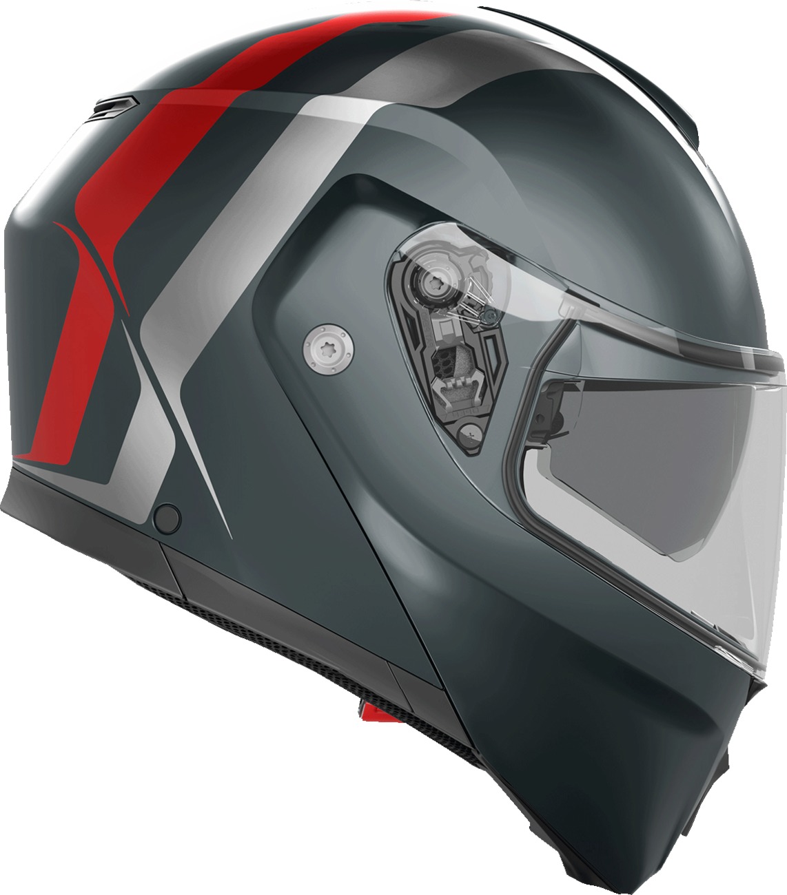 AGV Streetmodular Resia Modular Helmet Matte Gray/Silver/Red XL - Image 3