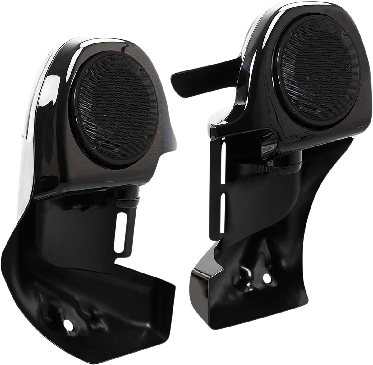 Saddle Tramp Lower Fairing Speaker Mounts Black For Harley FL Touring 83-13 - Image 4