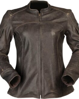 Z1R Women's Chimay Leather Jacket Brown 1W