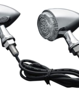 Torpedo Indicator LED Amber Lights Turn Only Chrome