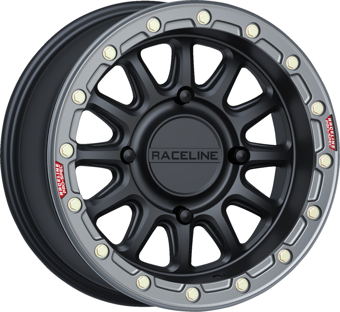 Raceline Alpha Beadlock Wheel 15x7 4x156 +10 Black/Gunmetal - Image 6