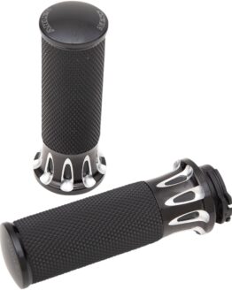 Deep Cut Fusion Series Grips Black by Arlen Ness