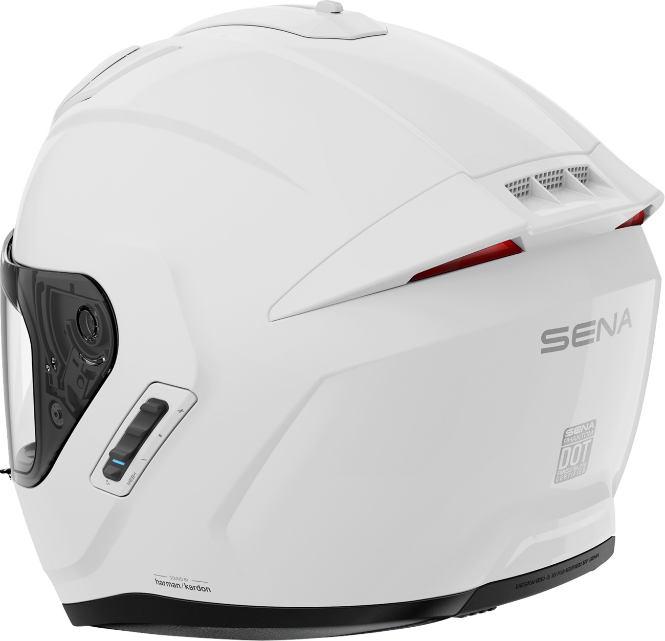 Sena Phantom Smart Full Face Helmet Gloss White Large - Image 5