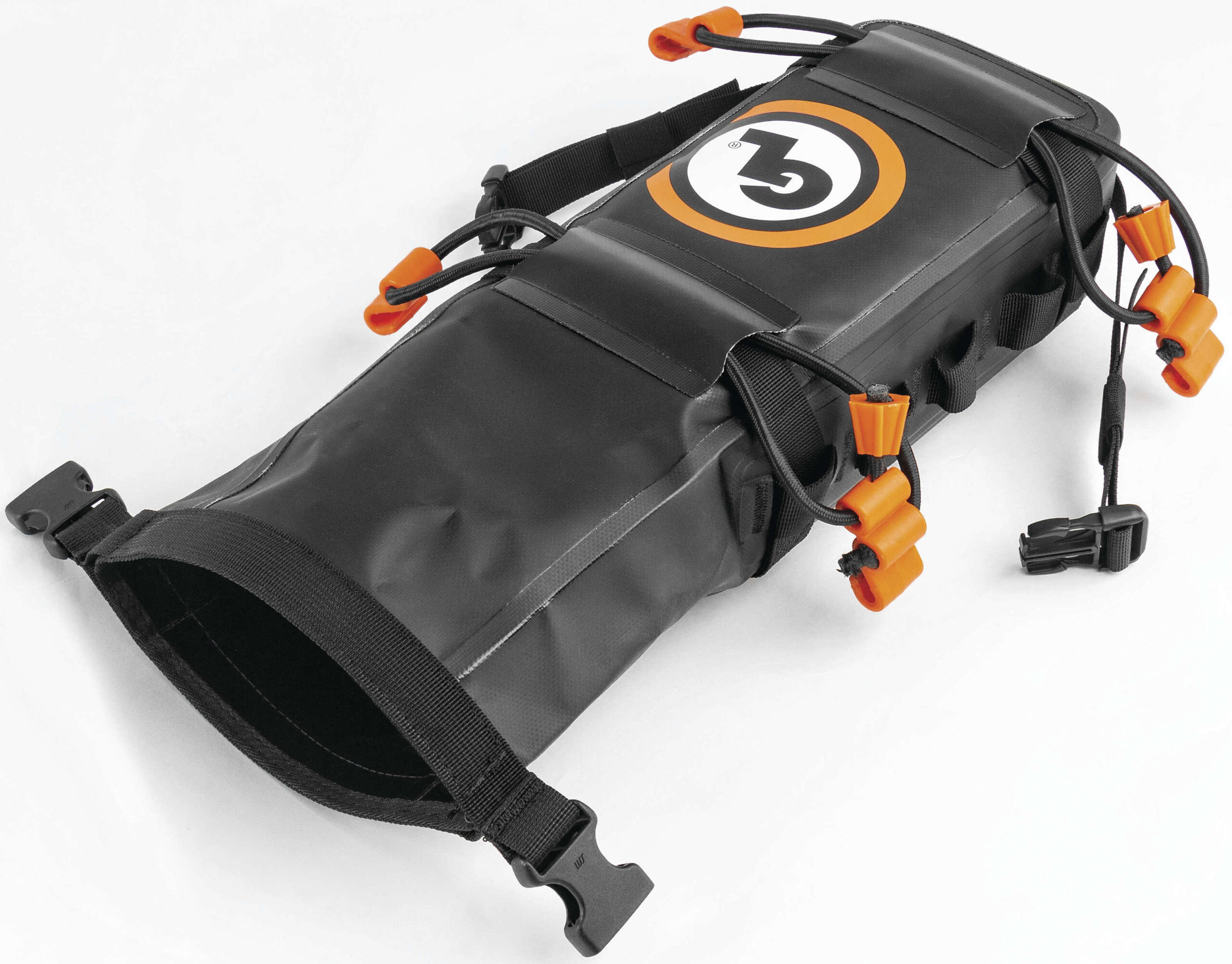Roll Top Fender Bag Black/Orange - Image 3