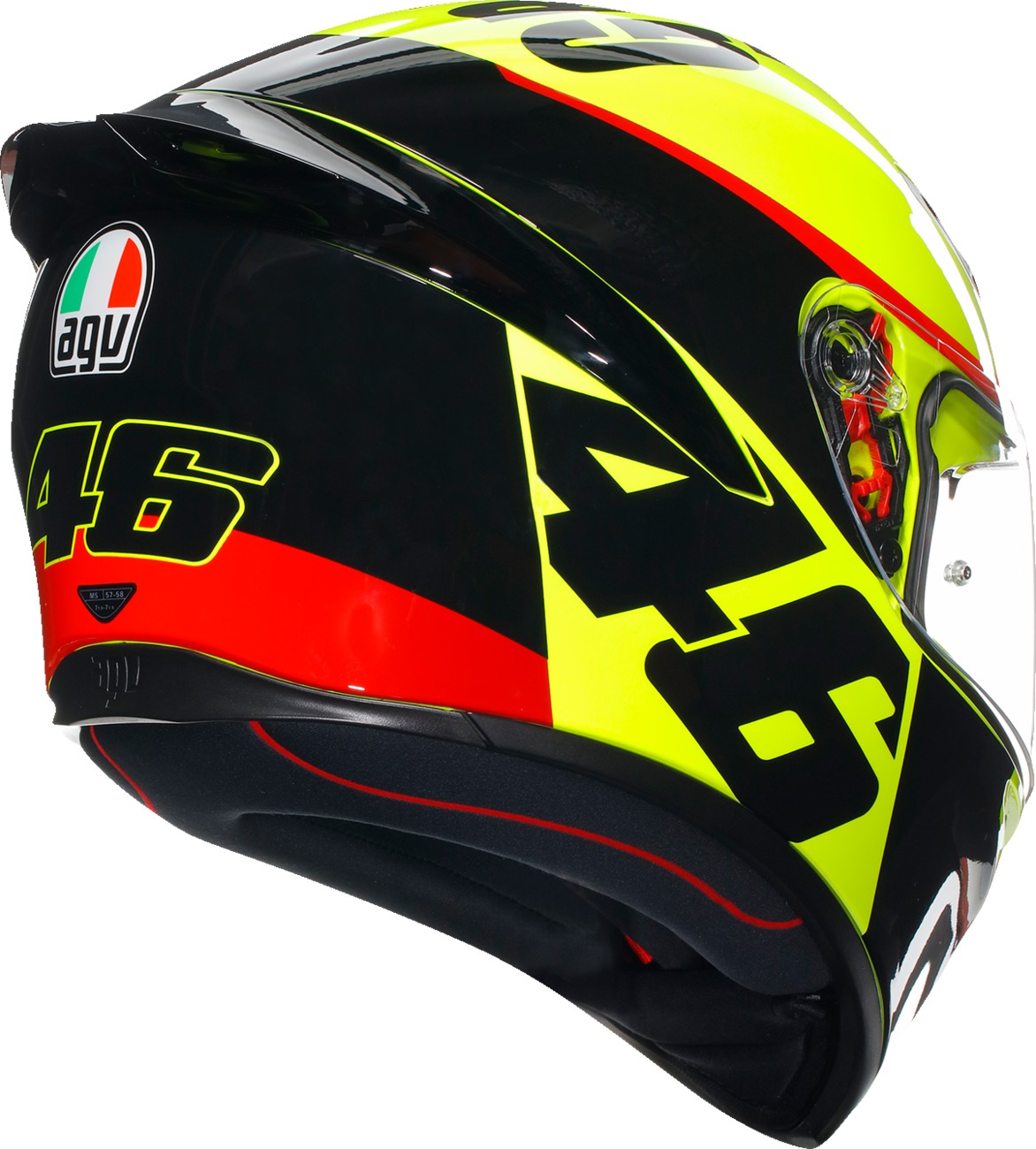 AGV K1 S Grazie Vale Helmet Small Yellow Black Red Gloss Unisex - Image 4