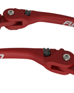FLO Motorsports MX Style Adjustable Lever Set Red For '96-17 Harley FXD