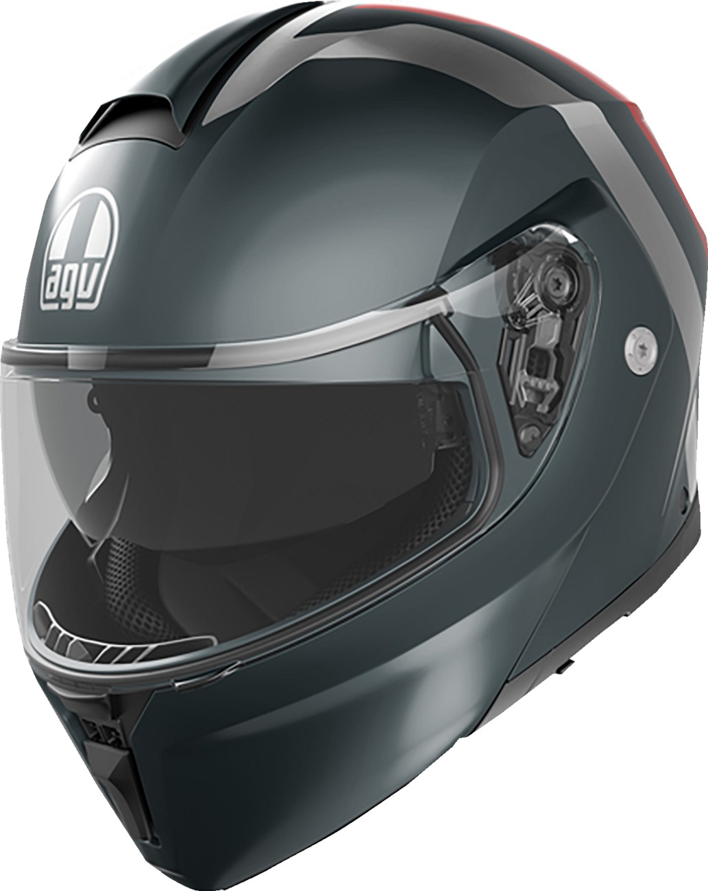 AGV Streetmodular Resia Modular Helmet Matte Gray/Silver/Red XL - Image 4