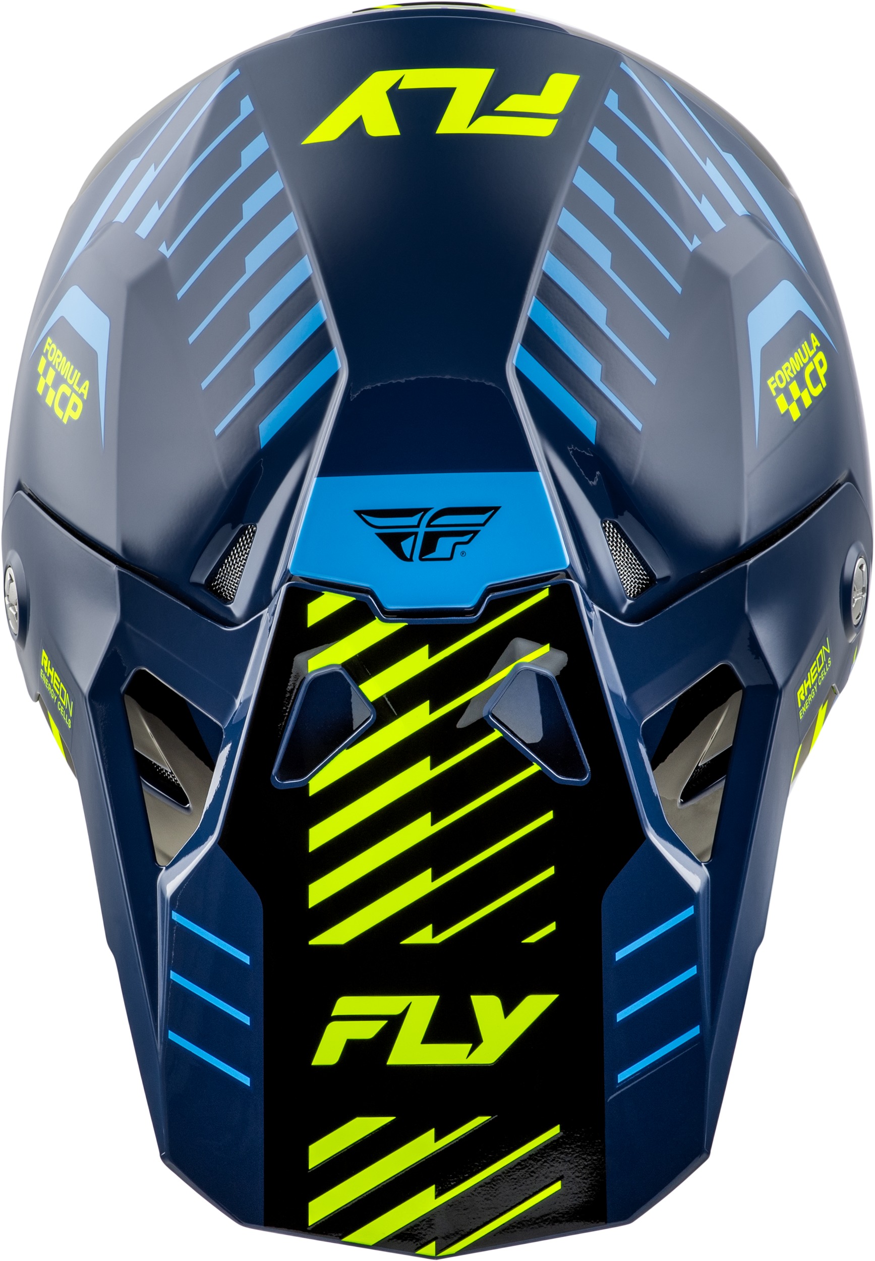 Fly Racing Youth Formula CP Slice Helmet Navy/Hi-Vis/White YL - Image 3