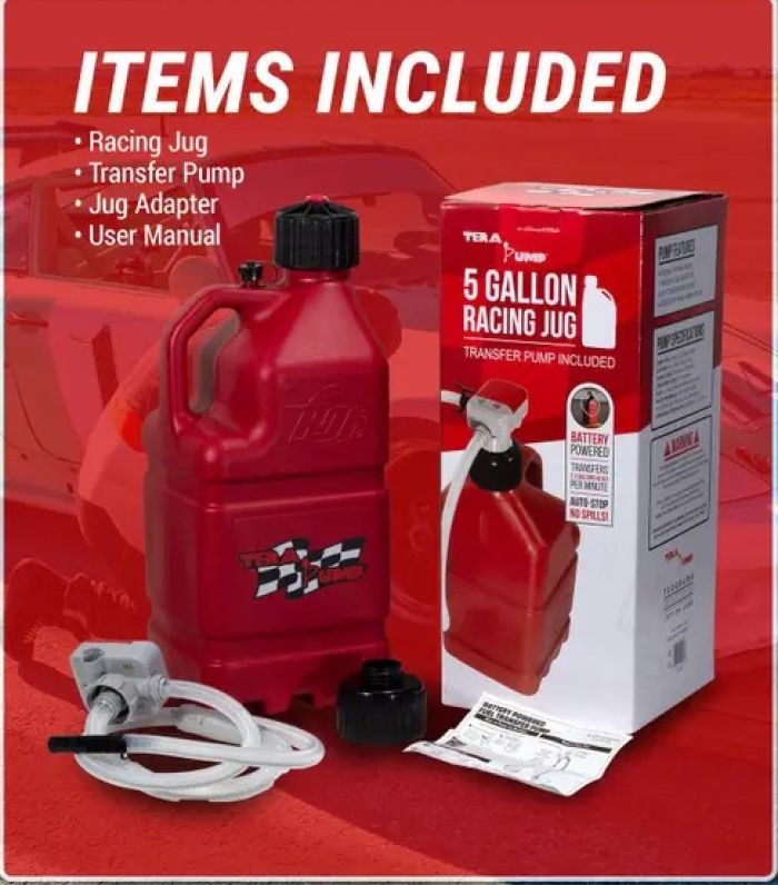 TRJ5XLR 5 Gallon Racing Jug w/ Transfer Pump (Includes Gas Can) - Image 3