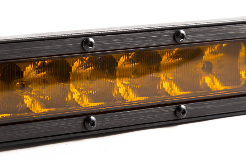 12 In LED Light Bar Single Row Straight - Amber Wide Each Stage Series - Image 3