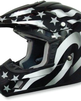 FX-17 Flag Full Face Offroad Helmet White/Black Small
