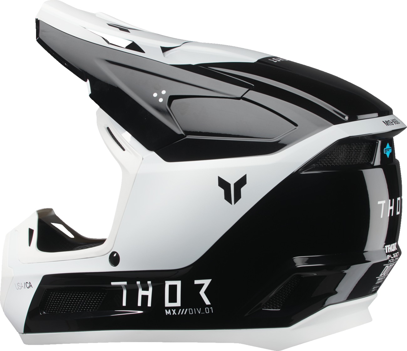 Thor Youth Fleet Storm Helmet - Large White/Black - Image 4