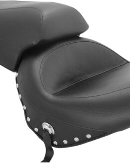 1PC Touring Concho Studded Vinyl 2-Up Seat - Black